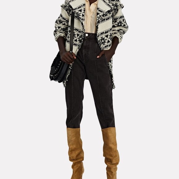 FW22 ISABEL MARANT ÉTOILE Josialo Fringed Jacquard Jacket - Picture 6 of 8